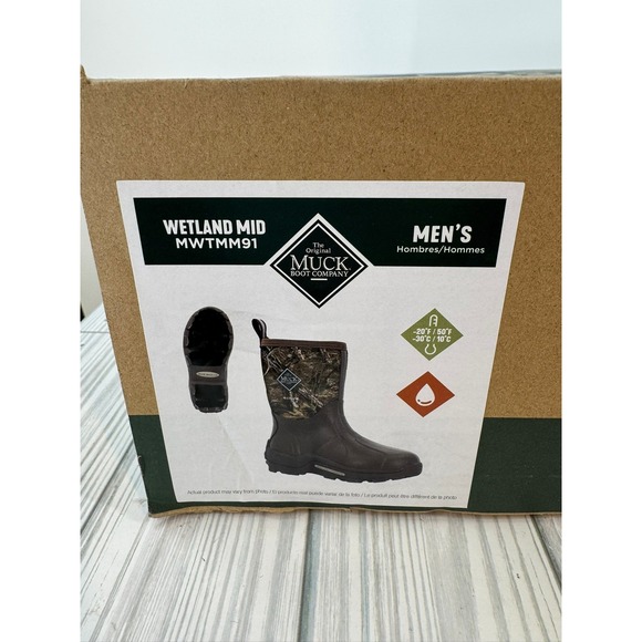 Muck Boot Company‎ Wetland Mid Mens 11M Brown Mossy Oak Camo Boots MWTMM91 NEW main image 9